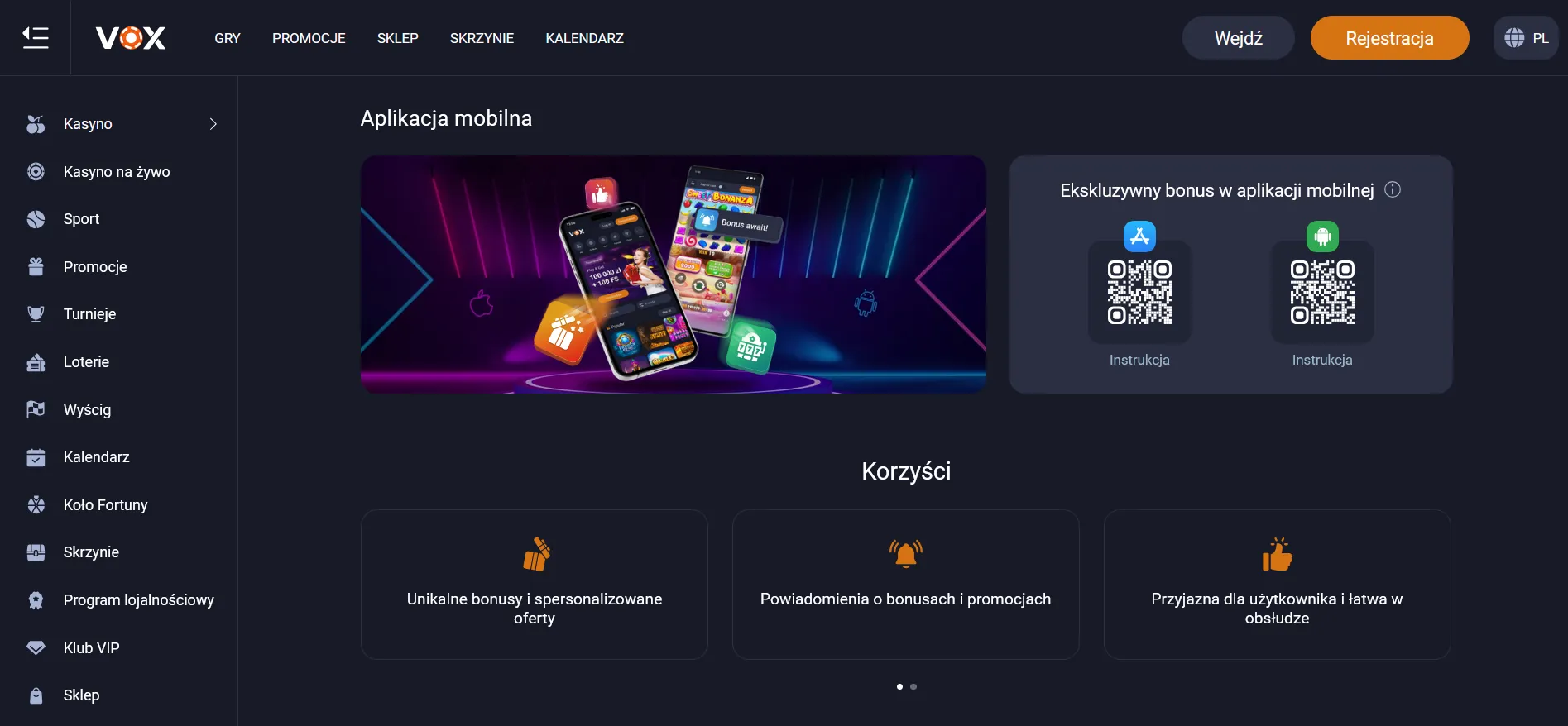 Vox Casino app na iOS — pobieranie z App Store